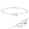 Infinity Symbol with Heart CZ Stone Silver Anklet ANK-320
